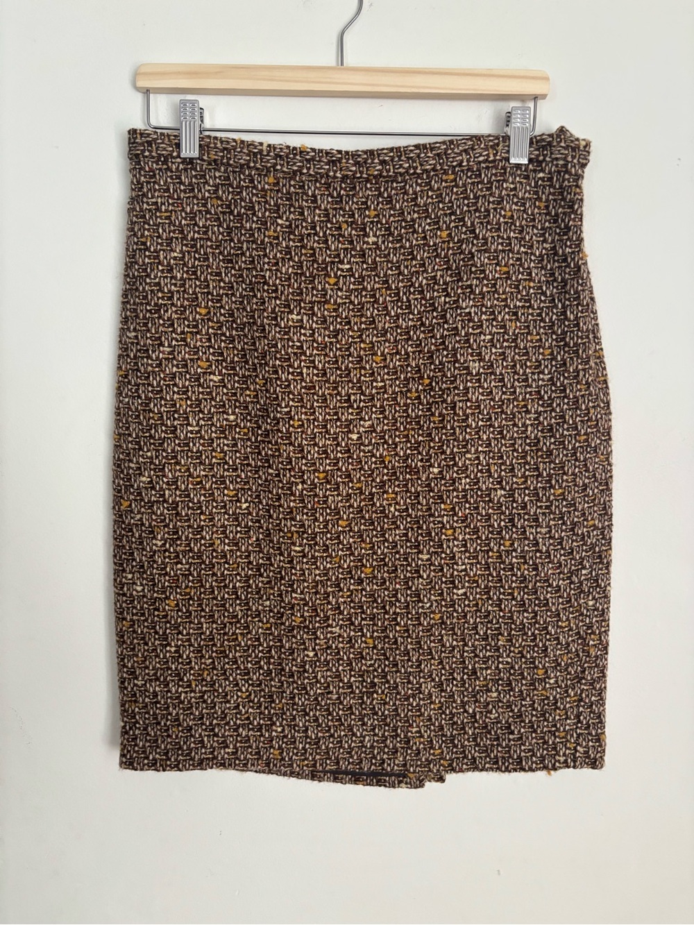 Ann Taylor LOFT Brown Tweed Pencil Skirt Lined Fall Academia MultiColor Size 10p